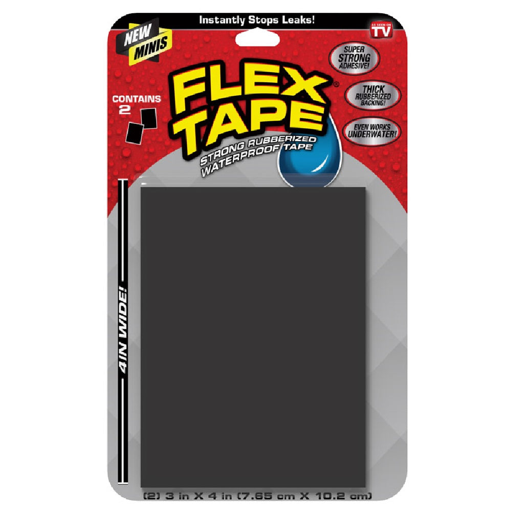 Flex Tape TFSBLKMINI As Seen On TV Waterproof Repair Tape, Black, 4" L