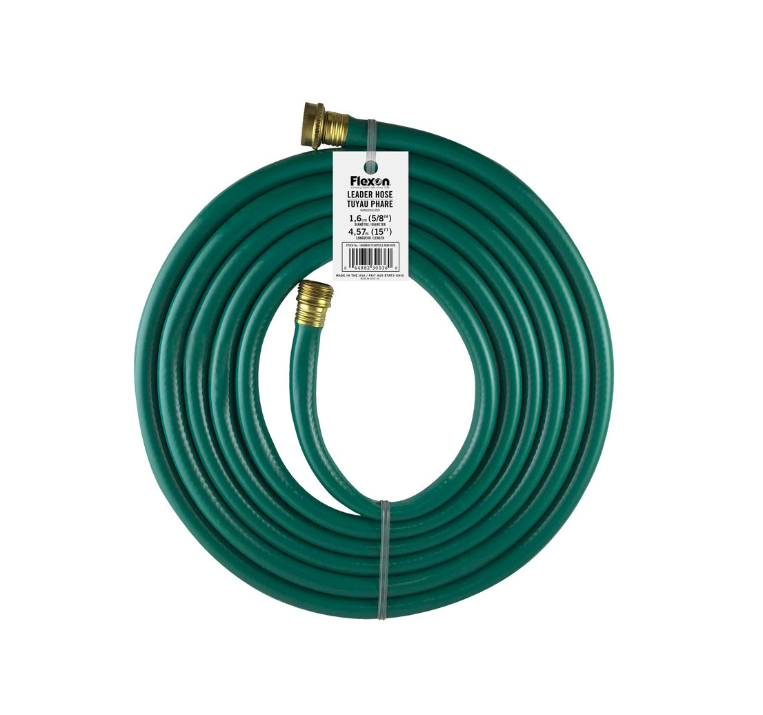 Flexon REM15ACE Light Duty Leader Hose, Green, 5/8 inch D X 15 ft