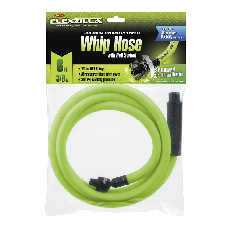 Flexzilla HFZ3806YW2B Hybrid Polymer Air Hose, Green, 300 PSI