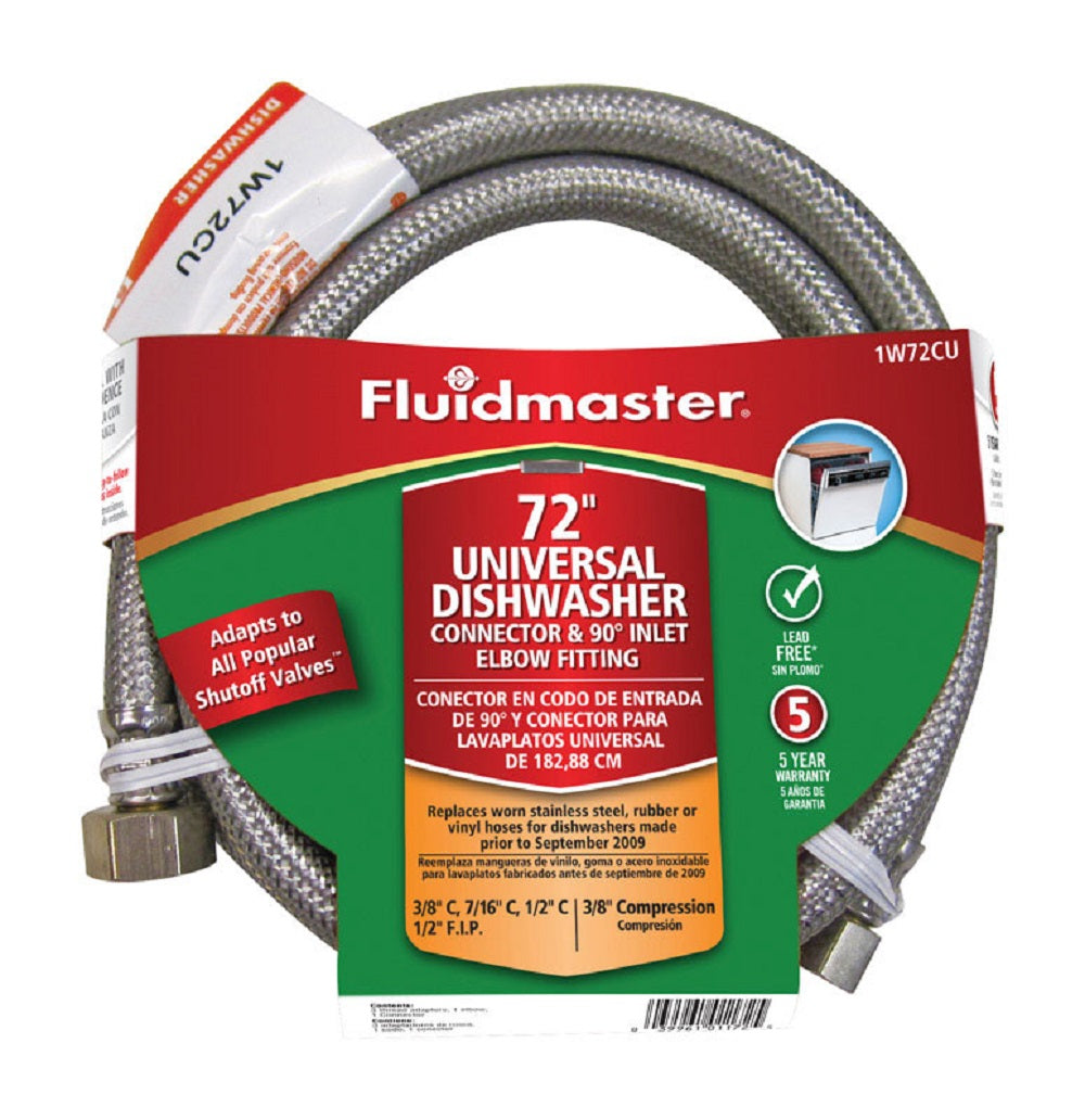 Fluidmaster 1W72CU Universal Supply Line, 72 inch, Stainless Steel