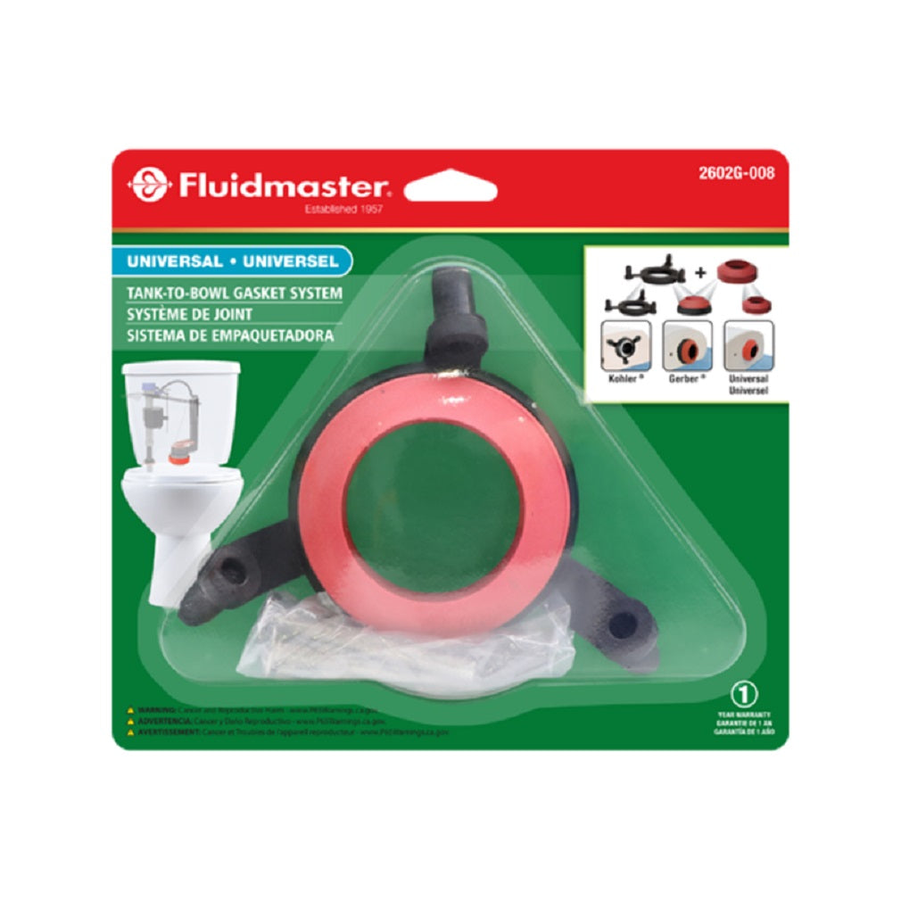 Fluidmaster 2602G-008-P10 Tank to Bowl Gasket, Rubber, Black/Red