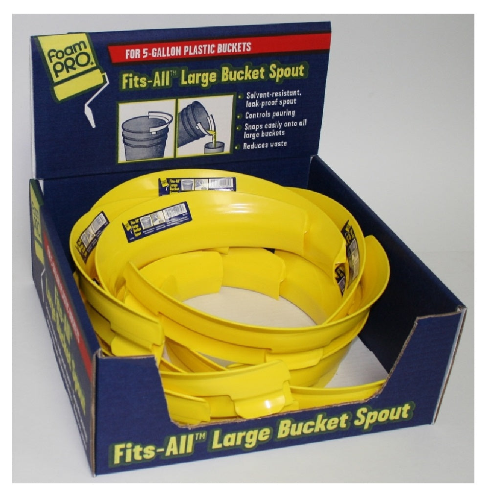 FoamPRO 135 Fits-All Bucket Spout, Plastic, Yellow, 7 Inch