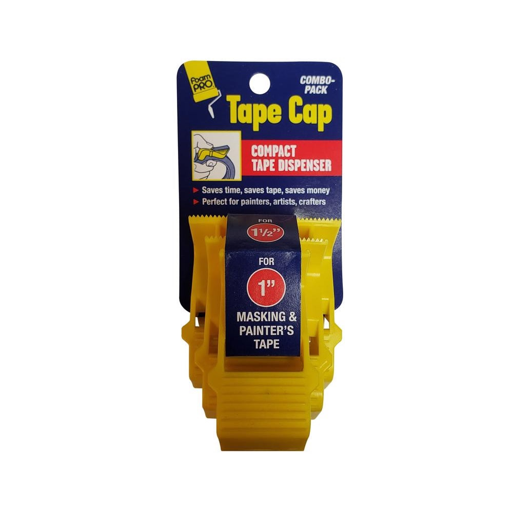 FoamPro 149 Tape Cap Tape Dispenser, Yellow, Plastic