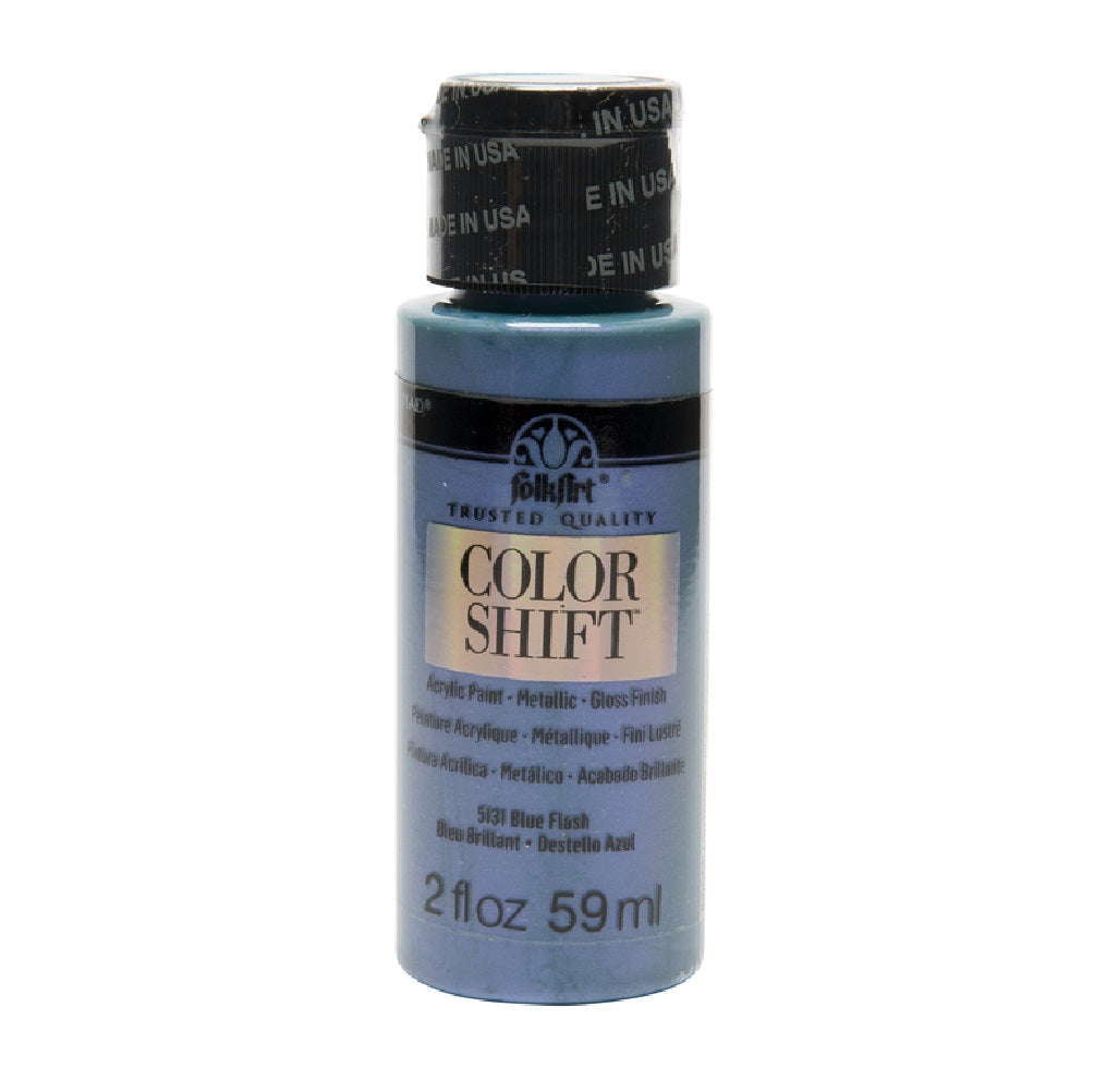 Folkart 5131 Color Shift Metallic Acrylic Hobby Paint, Blue Flash, 2 Oz