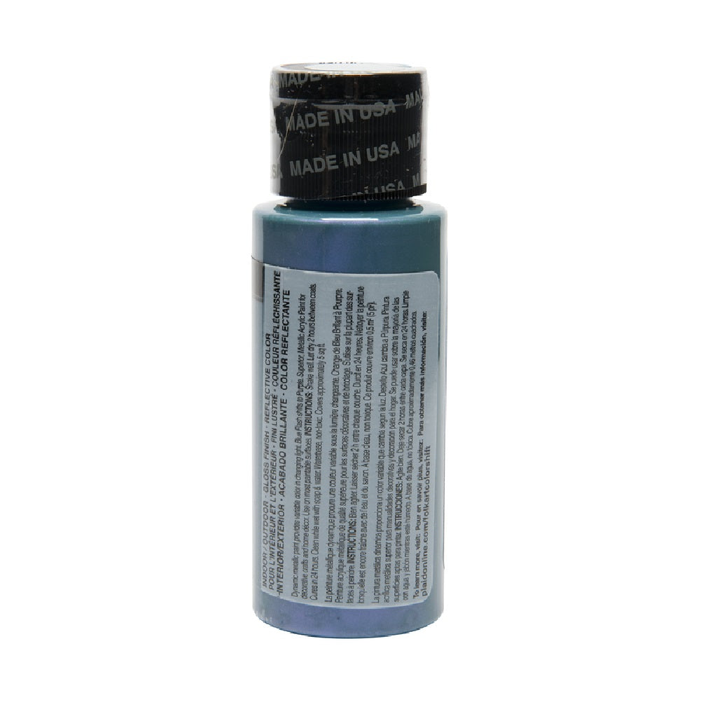 Folkart 5131 Color Shift Metallic Acrylic Hobby Paint, Blue Flash, 2 Oz
