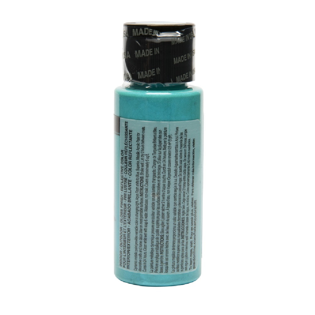 Folkart 5130 Color Shift Metallic Acrylic Hobby Paint, Aqua Flash, 2 Oz