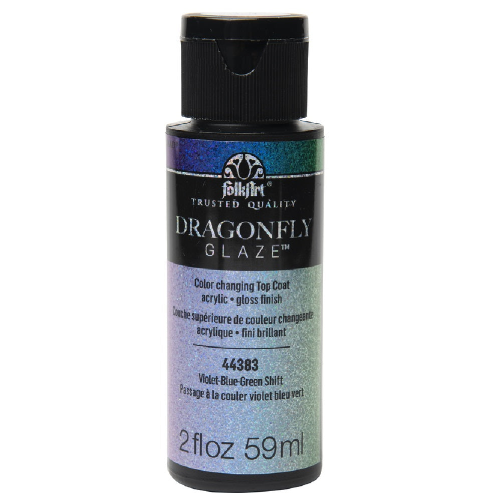 Folkart 44383 Dragonfly Glaze Color Changing Top Coat, 2 Oz