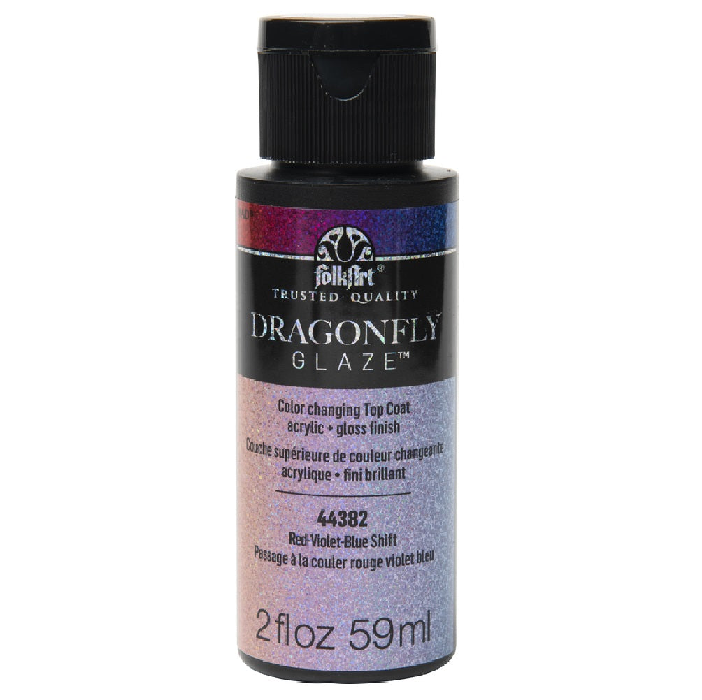 Folkart 44382 Dragonfly Glaze Color Changing Top Coat, 2 Oz