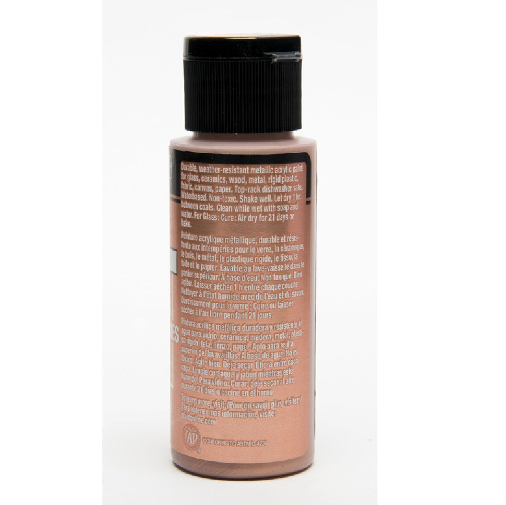 Folkart 6304 Metallic Acrylic Hobby Paint, Rose Gold, 2 Oz