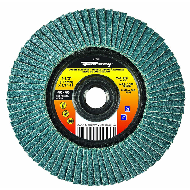 Forney 71925 Double-Sided Flap Disc, 40/40 Grits