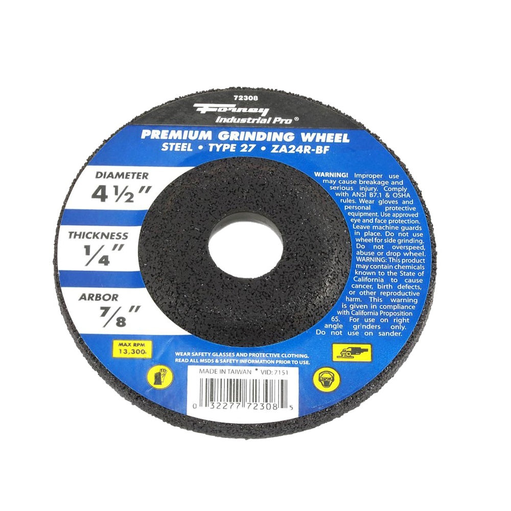 Forney 72308 Grinding Wheel, 4-1/2 Inch