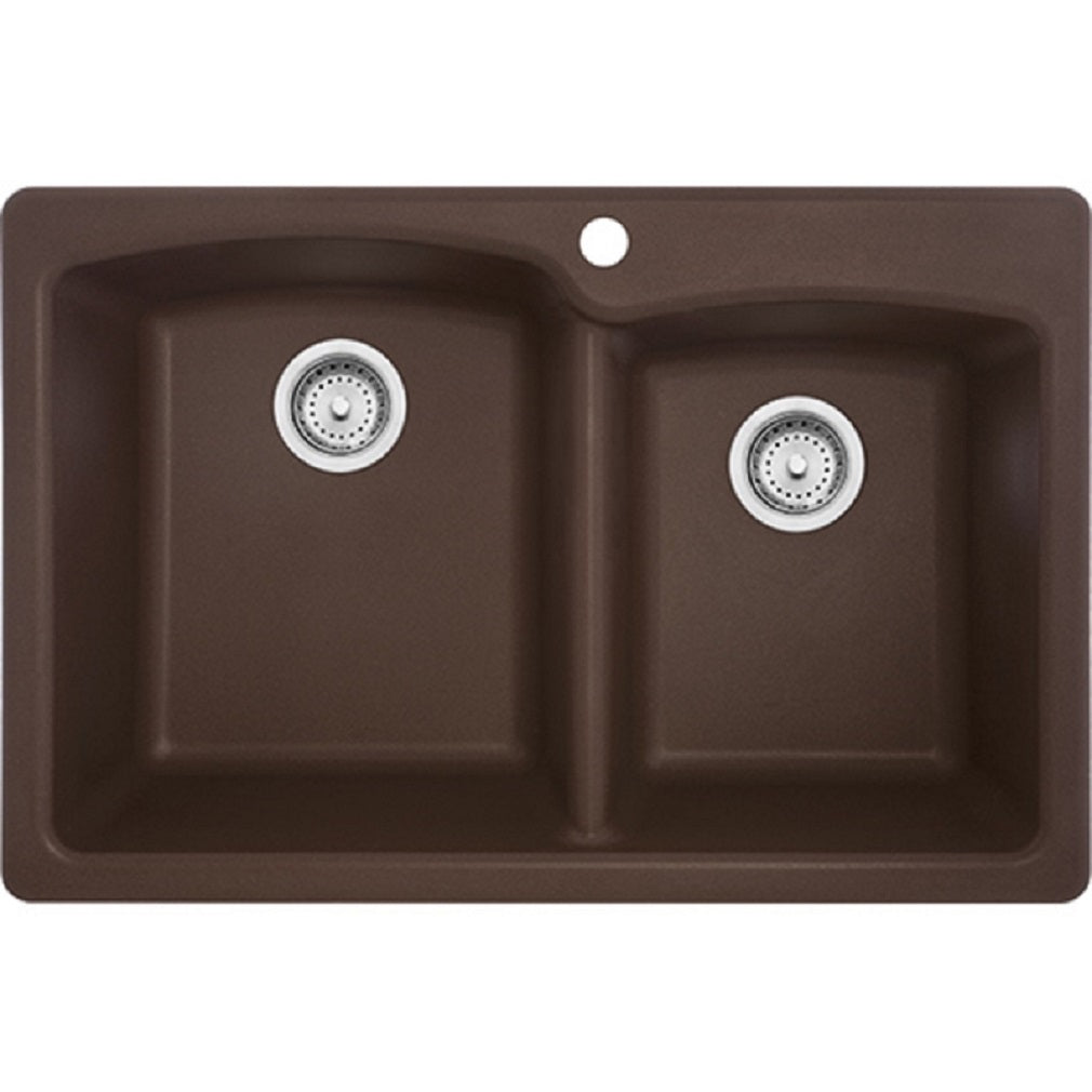 Franke EODB33229-1 Ellipse Kitchen Sink, Dual Mount, Mocha