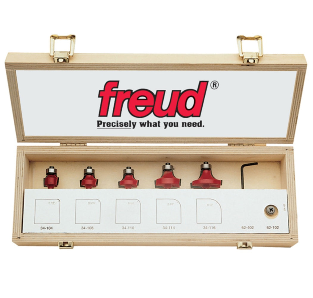 Freud 89-102 Round Over & Beading Router Bit Set, Carbide