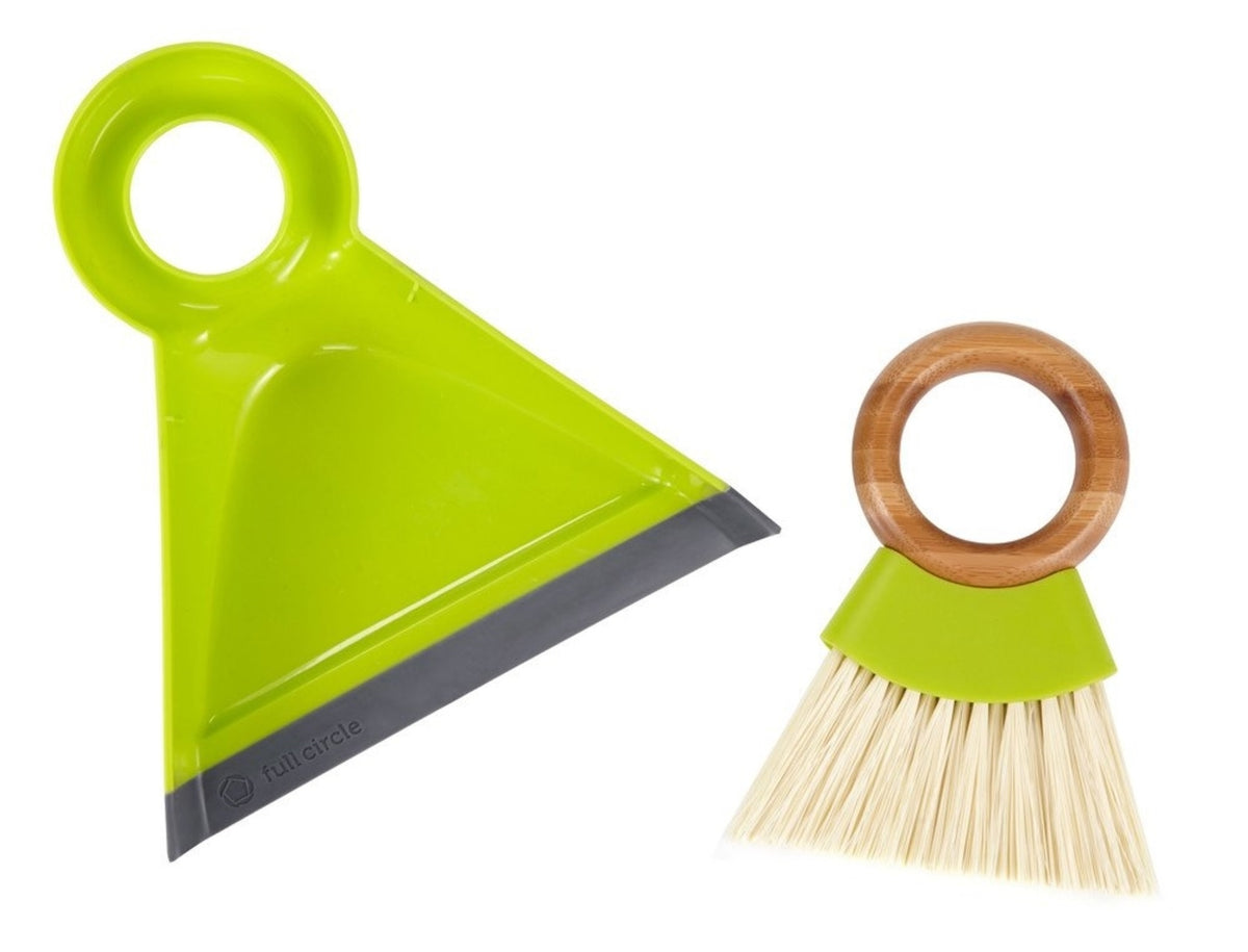 Full Circle Home FC14608 Tiny Team Mini Dustpan & Brush Set, Green