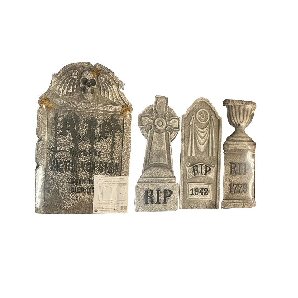 Fun World 91448 4 In 1 Foam Tombstones Set Halloween Yard Decor