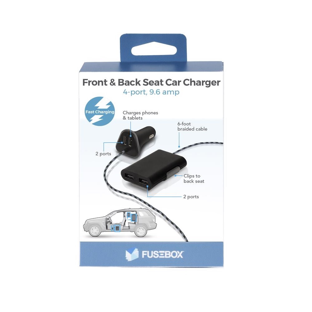 Fusebox 141 0412 FB4 USB Car Charger, Black