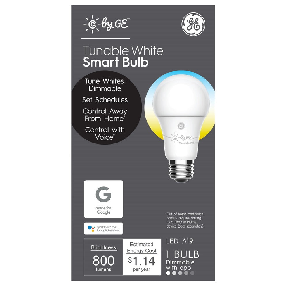 GE 93096307 A-Line A19 E26 LED Smart Bulb, White