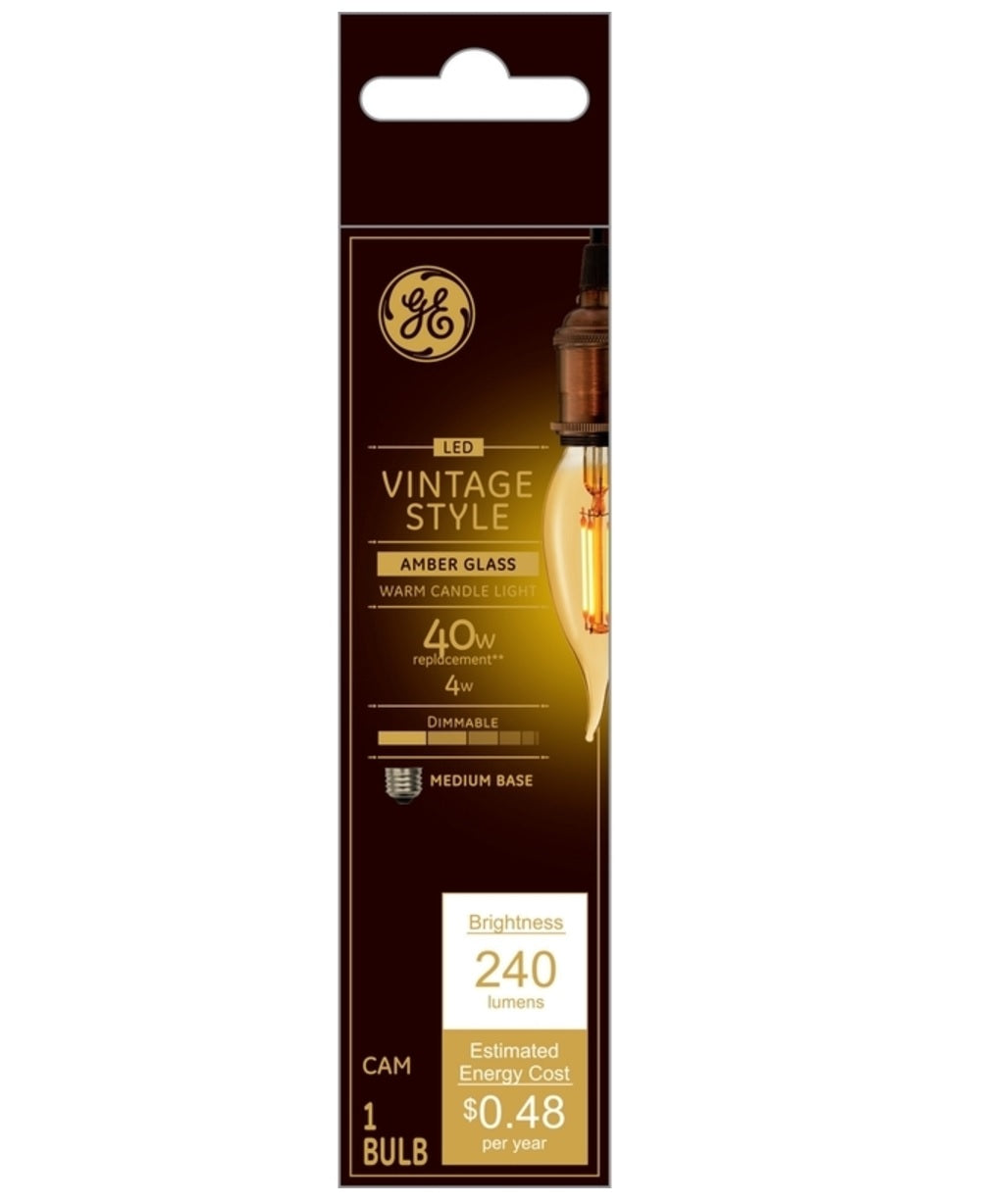 GE 36772 CAM Filament LED Bulb, 4 Watts, 120 Volts