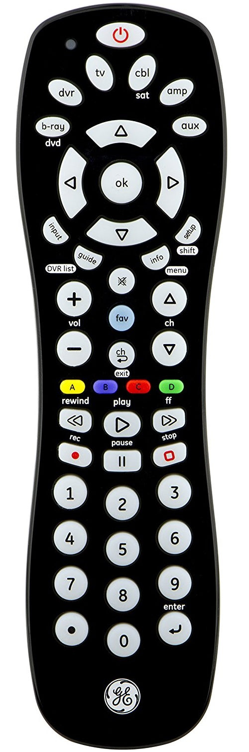 GE 34459 6 Device Universal Remote Control, Black