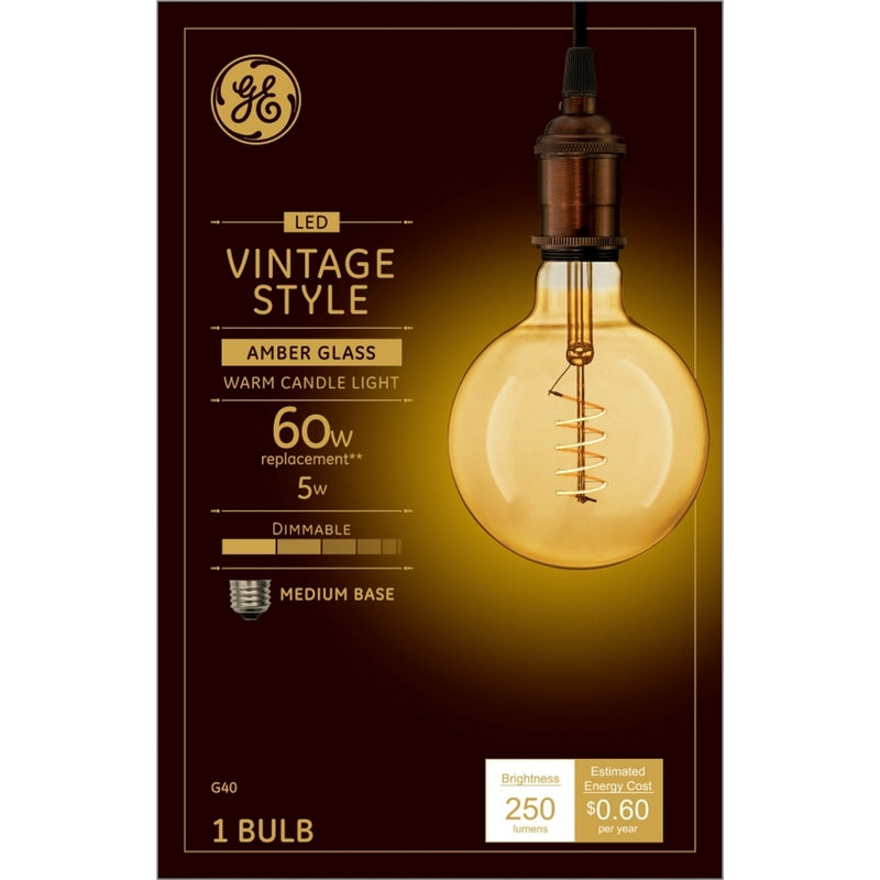 GE Lighting 36538 G40 Filament LED Bulb, 2000 K