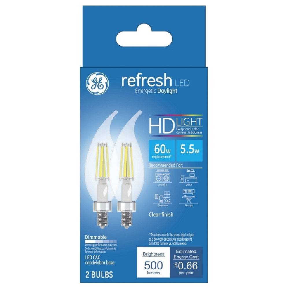 GE Lighting 31756 Refresh CAC E12 LED Bulb, Clear, Daylight