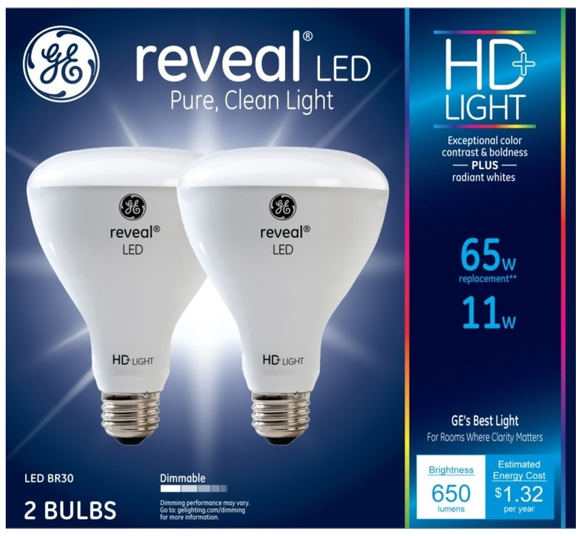 GE Lighting 12178 Reveal Dimmable LED Clean Light, 11 W, 650 Lumens