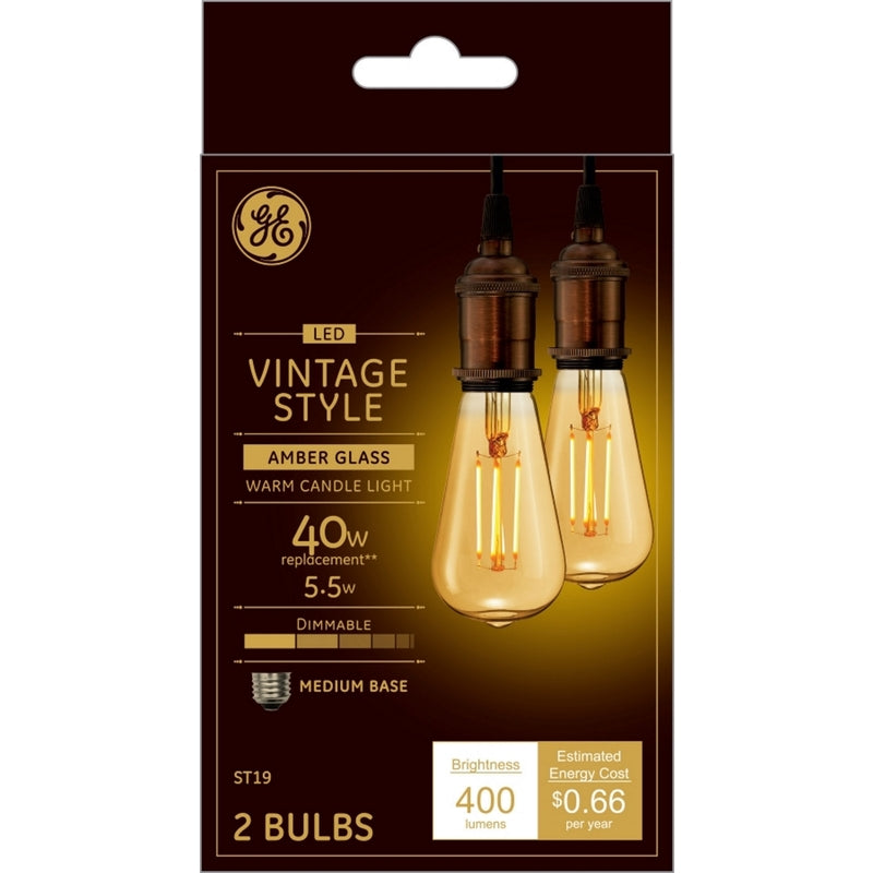 GE Lighting 42194 ST19 Filament LED Bulb, 2200 K