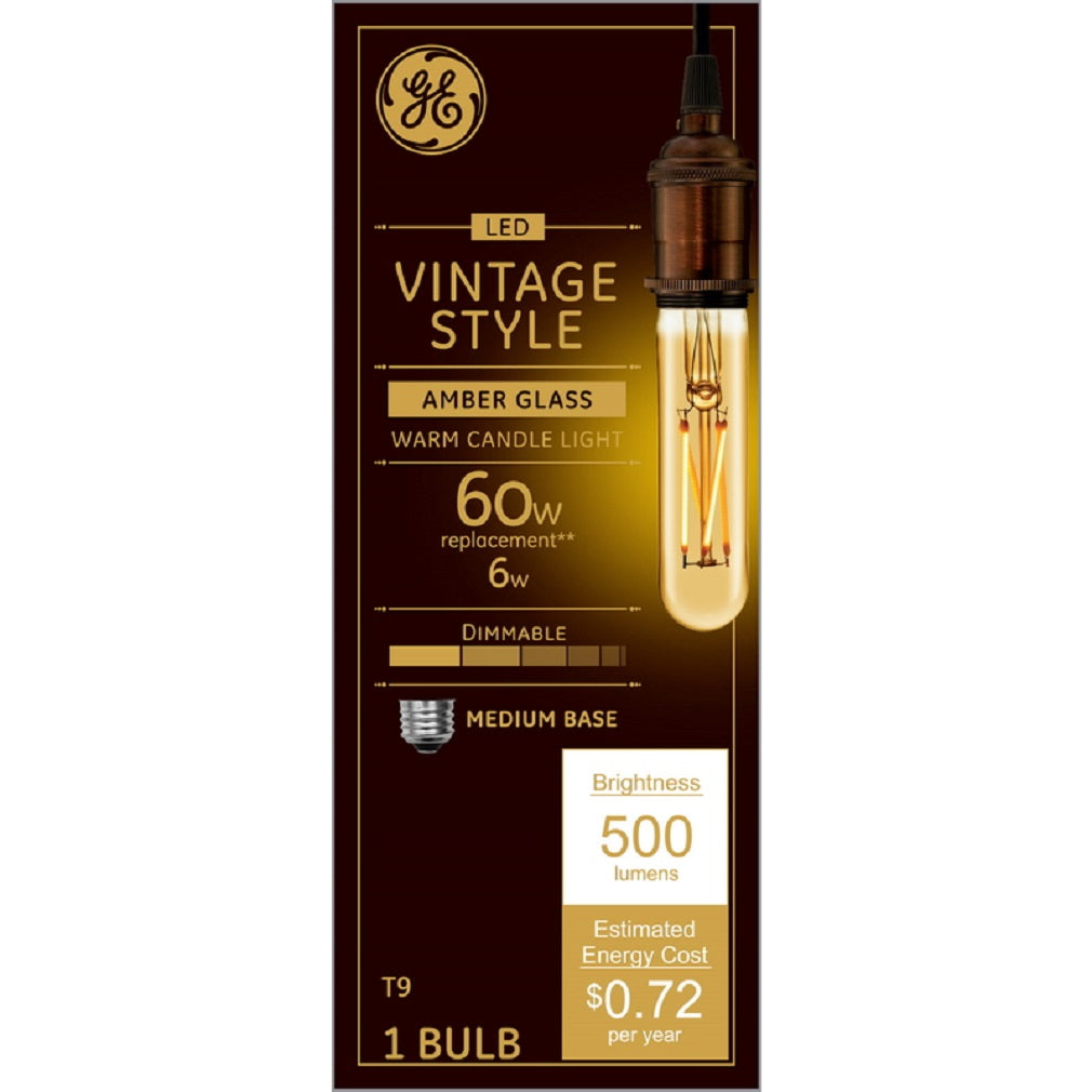 GE Lighting 36578 Vintage Style LED Bulb, Transparent Amber