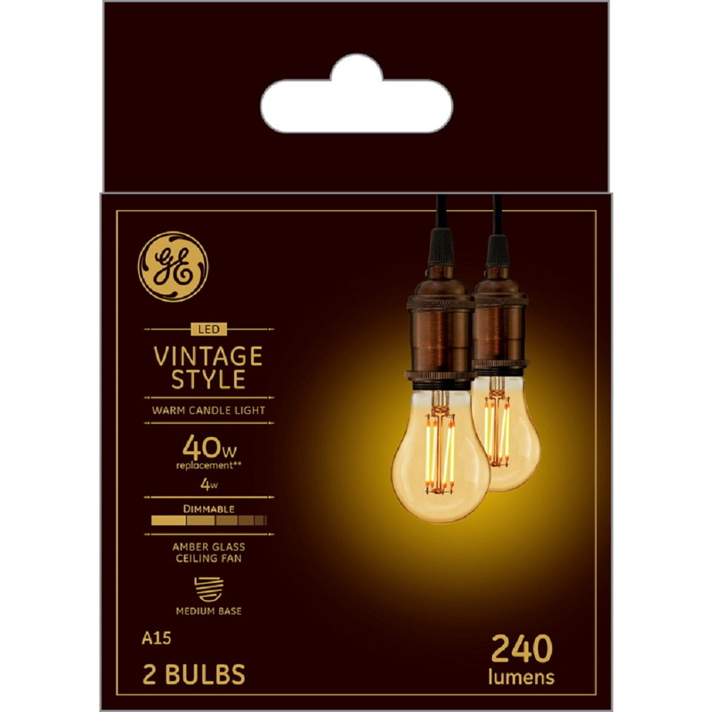 GE Lighting 42161 Vintage Style LED Bulb, Transparent Amber