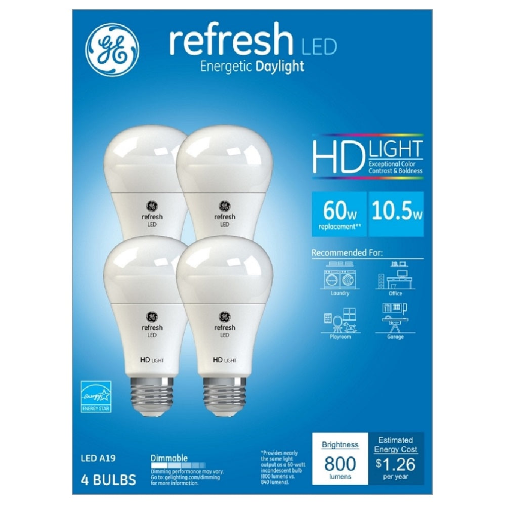 GE 96708 Refresh A-Line A19 E26 LED Bulb, Frosted