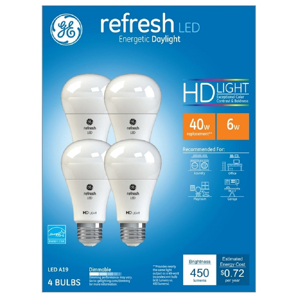 GE 98283 Refresh A-Line A19 E26 LED Bulb, Frosted