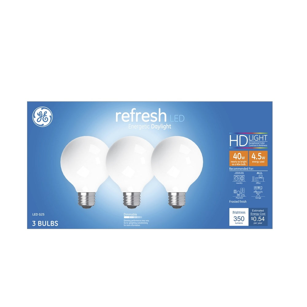 GE 43281 Refresh G25 LED Bulb, 4.5 Watts, 120 Volt