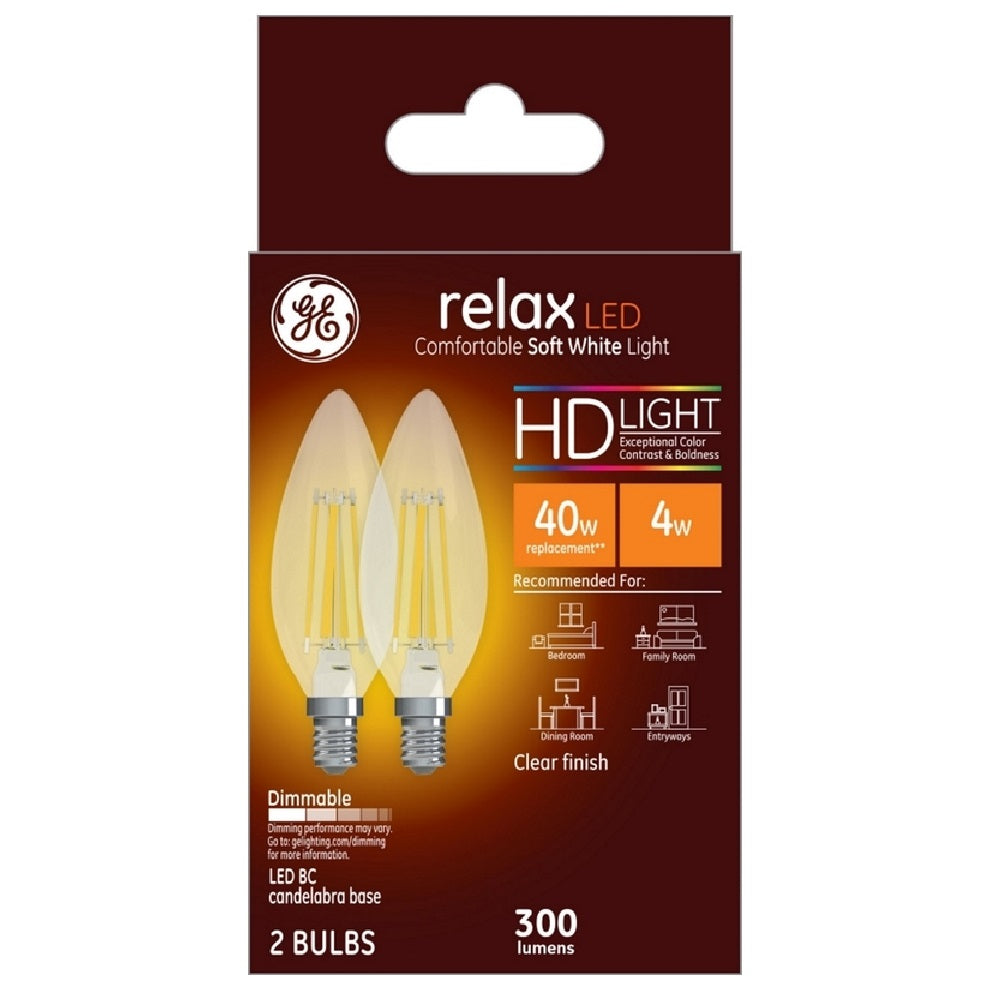 GE 31740 Relax Decorative BC E12 LED Bulb, Clear