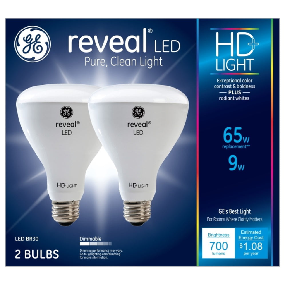 GE 30691 Reveal BR30 E26 LED Floodlight Bulb, Frosted, Soft White