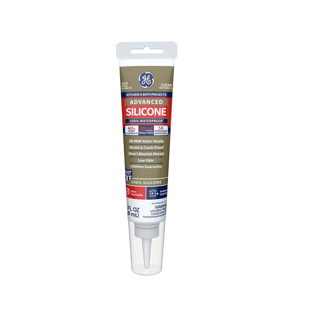 GE 2812563 Silicone II Kitchen and Bath Caulk, 2.8 Ounce