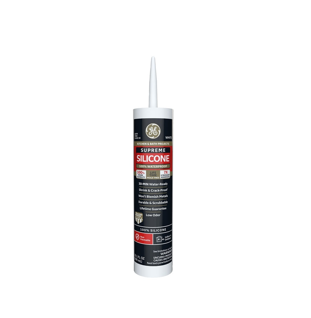 GE 2821640 Supreme Kitchen and Bath Caulk Sealant, 10.1 Oz