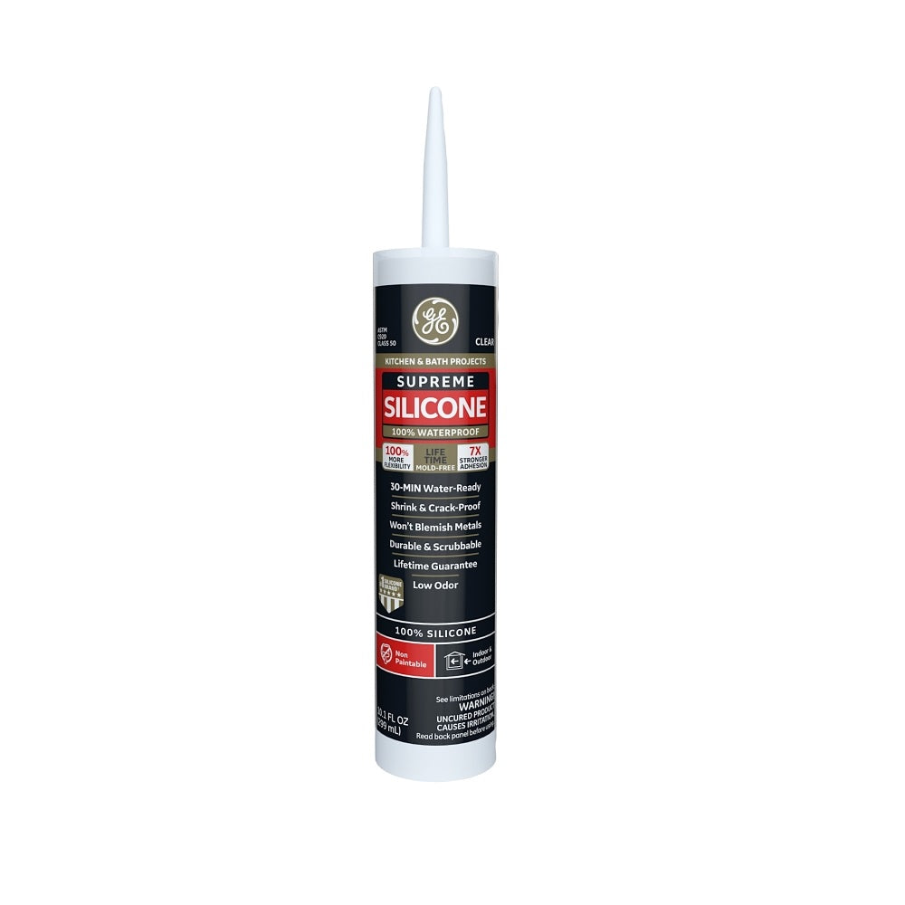 GE 2822051 Supreme Silicone Kitchen and Bath Sealant, 10.1 Ounce