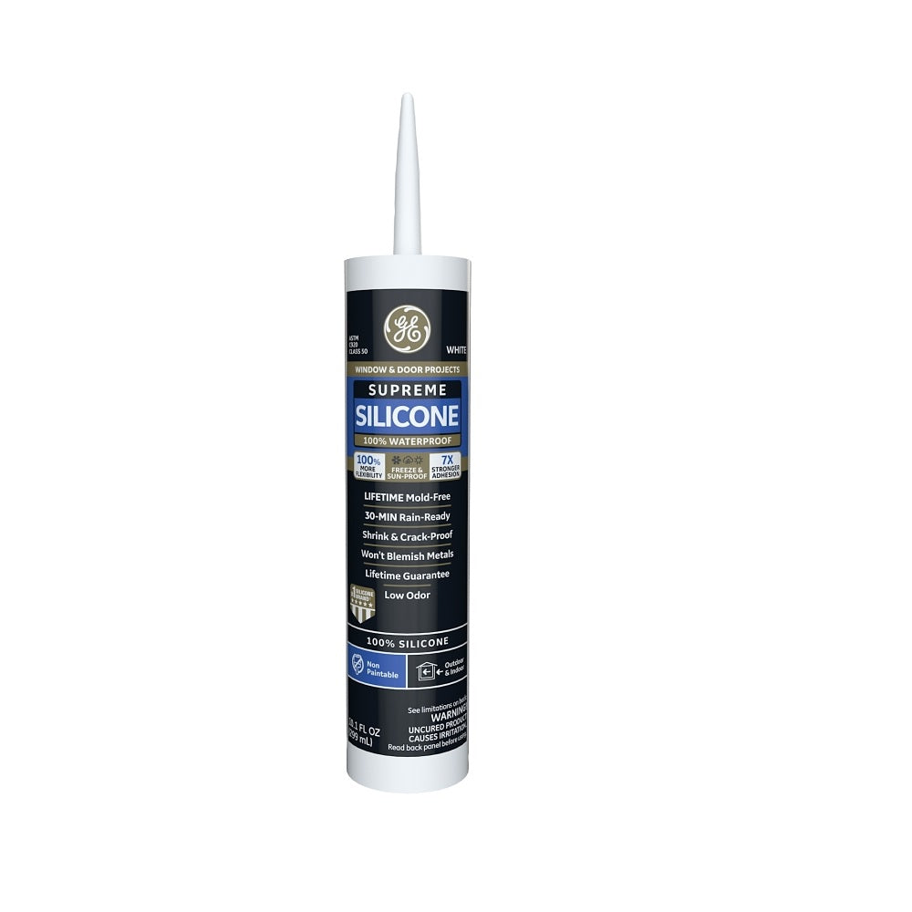 GE 2814819 Supreme Window and Door Silicone Caulk, 10.1 Ounce