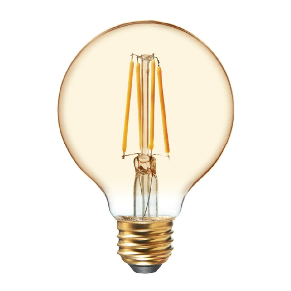 GE 42173 Vintage Style G25 E26 LED Bulb, Transparent Amber