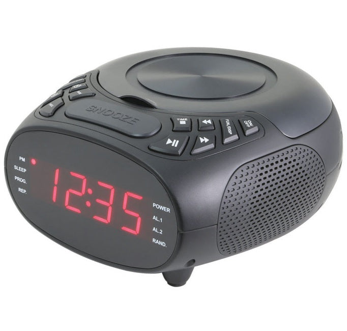 GPX CC318B Clock Radio With CD Player, Black