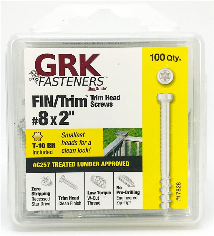 GRK Fasteners 96060 FIN/TRIM Trim Head Screw, #8 x 2"
