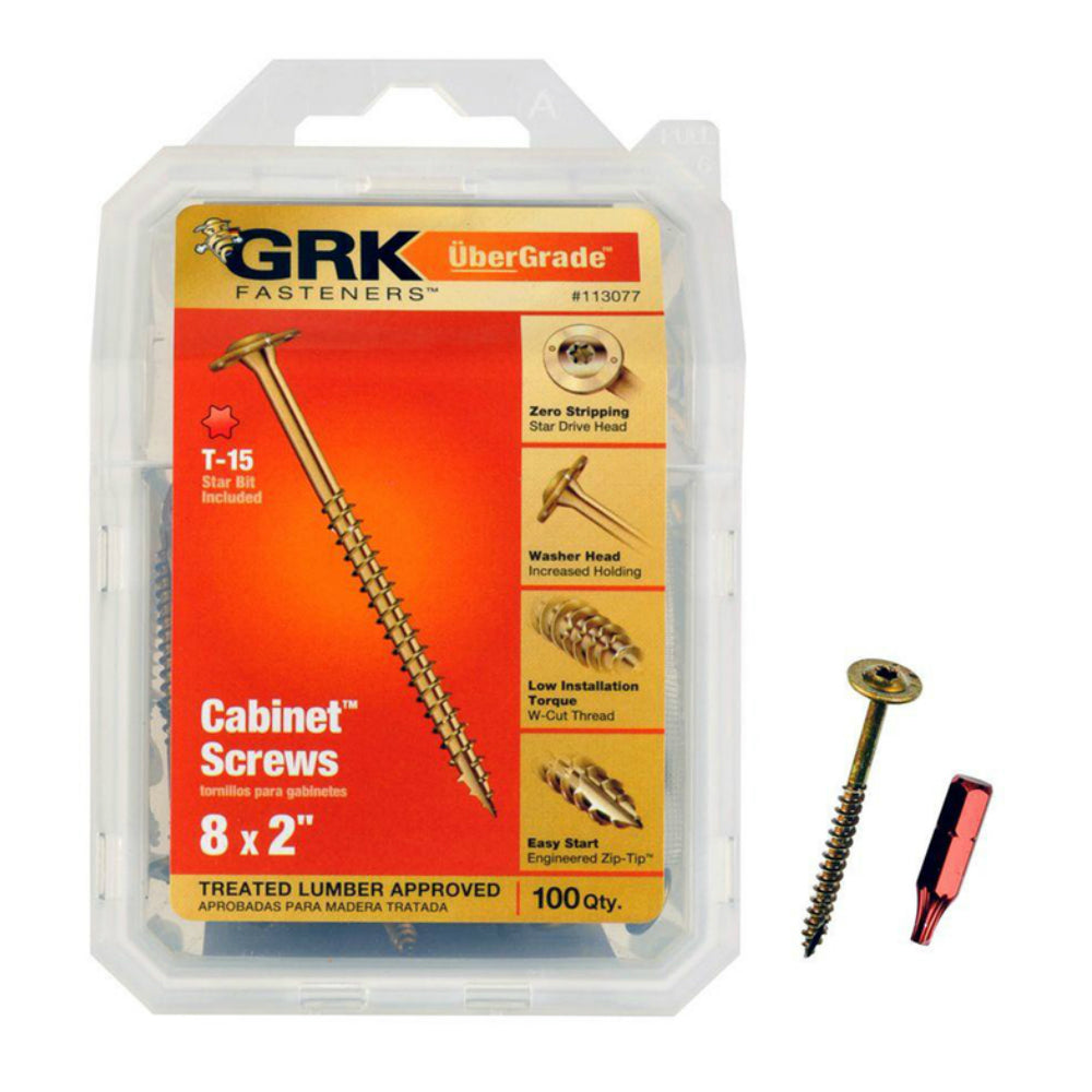 GRK Fasteners 113077 UberGrade Cabinet Screws, #8 x 2 in