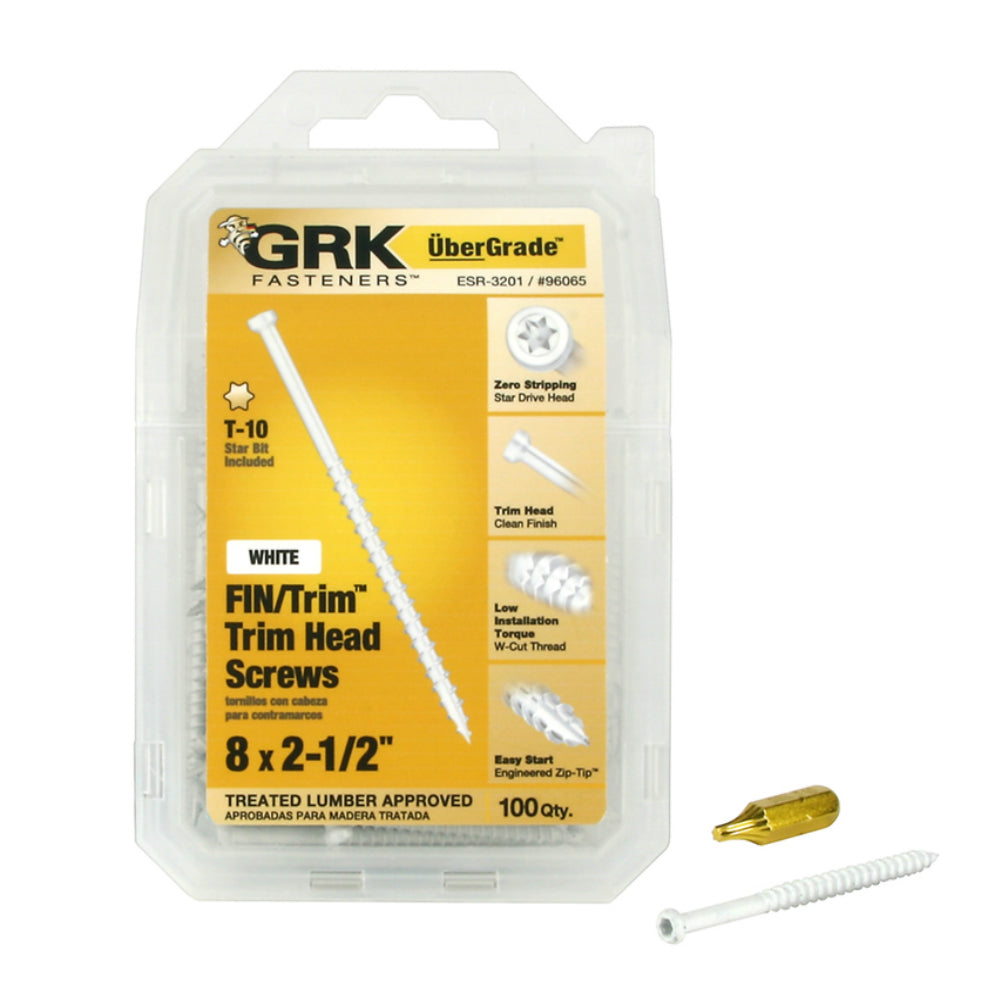 GRK Fasteners 96065 UberGrade Star Trim Head Steel Construction Screws, #8 x 2-1/2 in