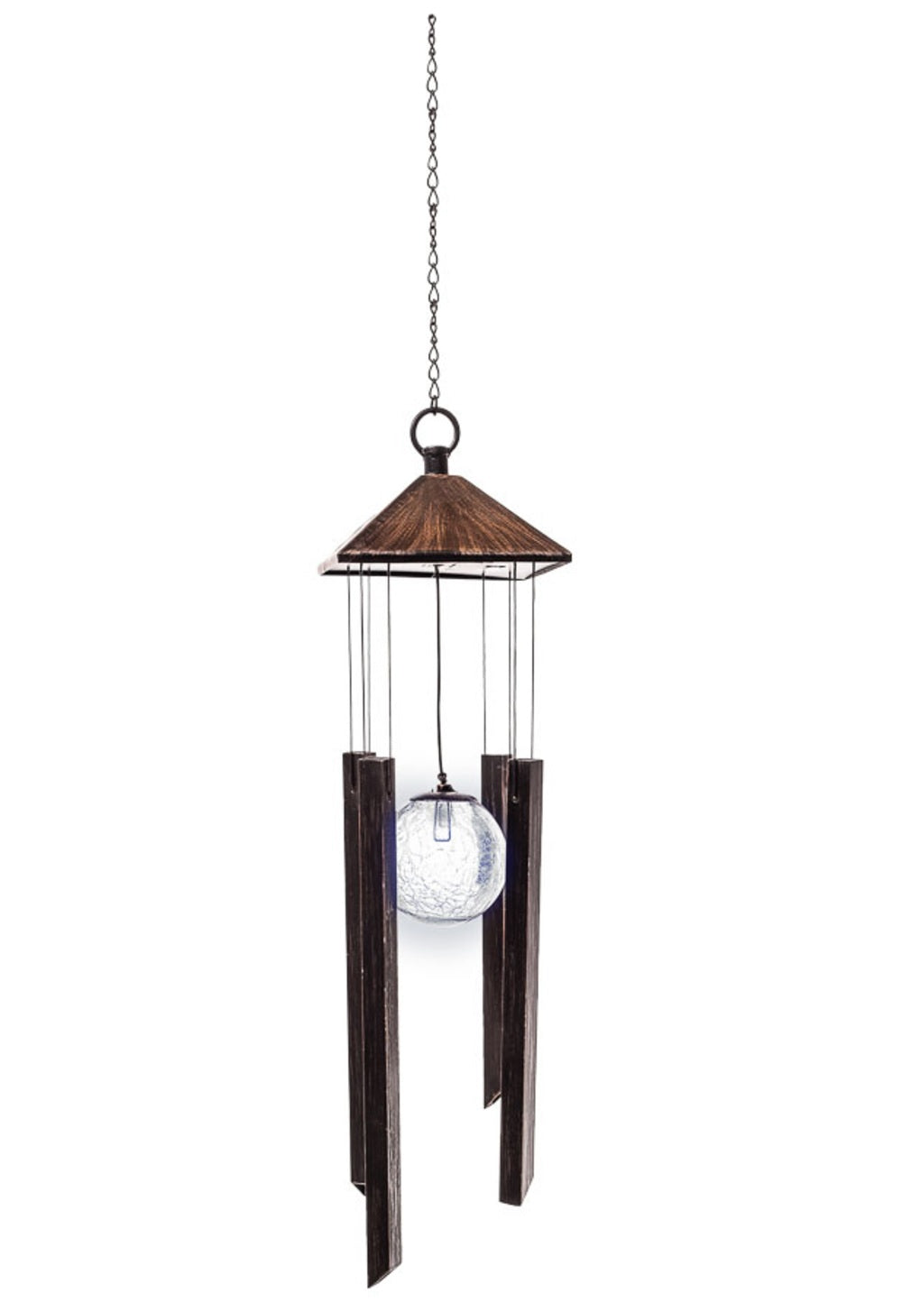 Garden Splendor 830-1325 Solar Wind Chime With Crackleball Center