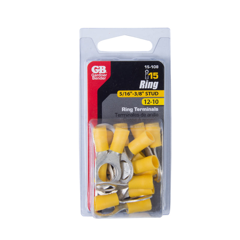Gardner Bender 15-108 Insulated Ring Terminal, Yellow