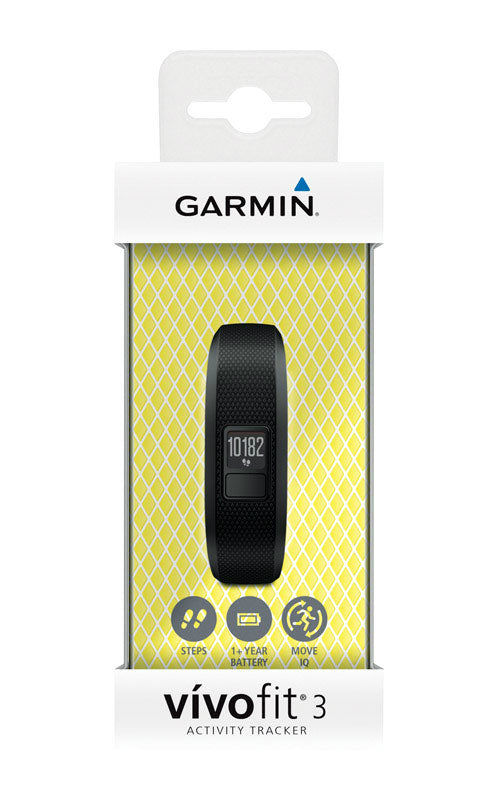 Garmin 010-01608-00 Vivofit 3 Regular Size Acitivity Tracker, Plastic/Rubber, Black