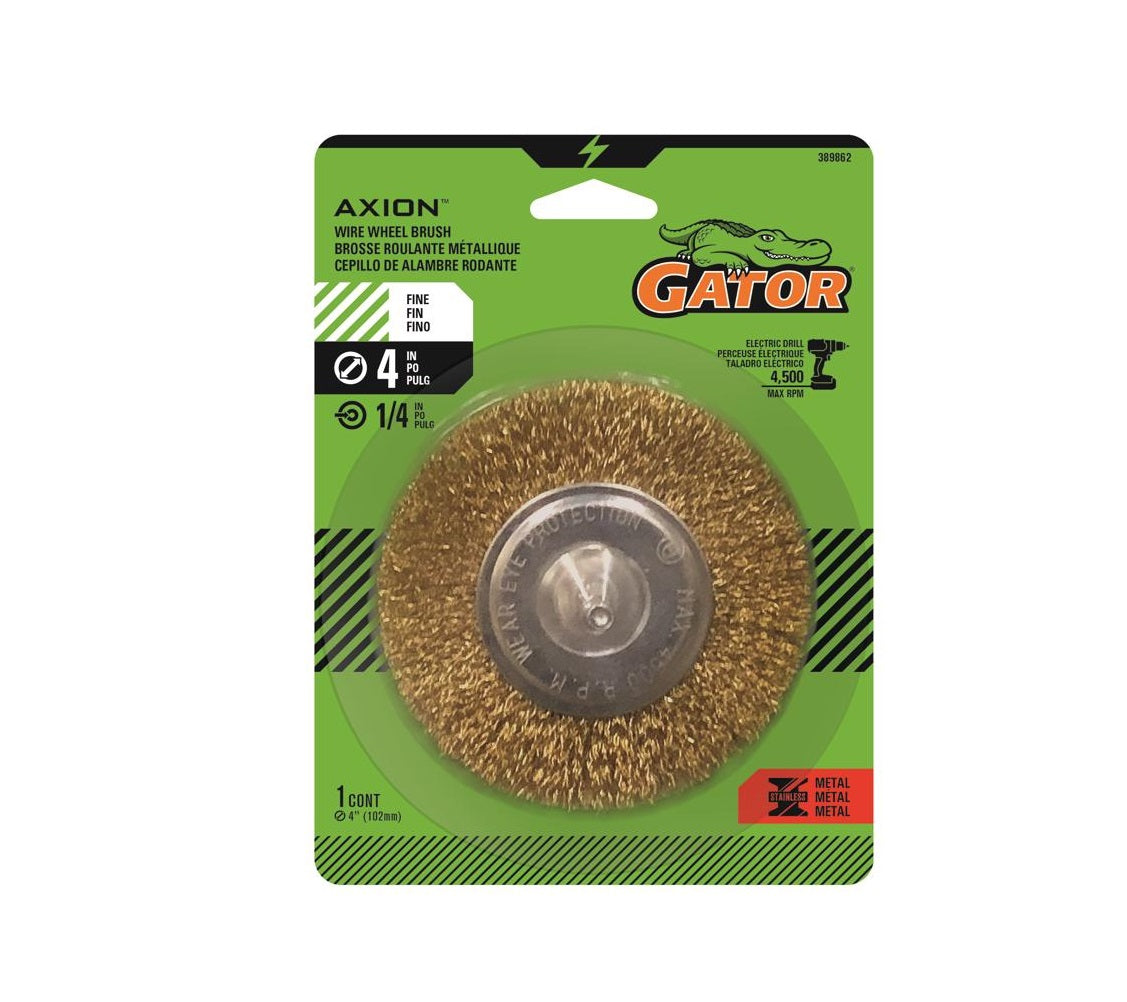 Gator 389862 Fine Crimped Wire Wheel Brush, Brass Coated Steel