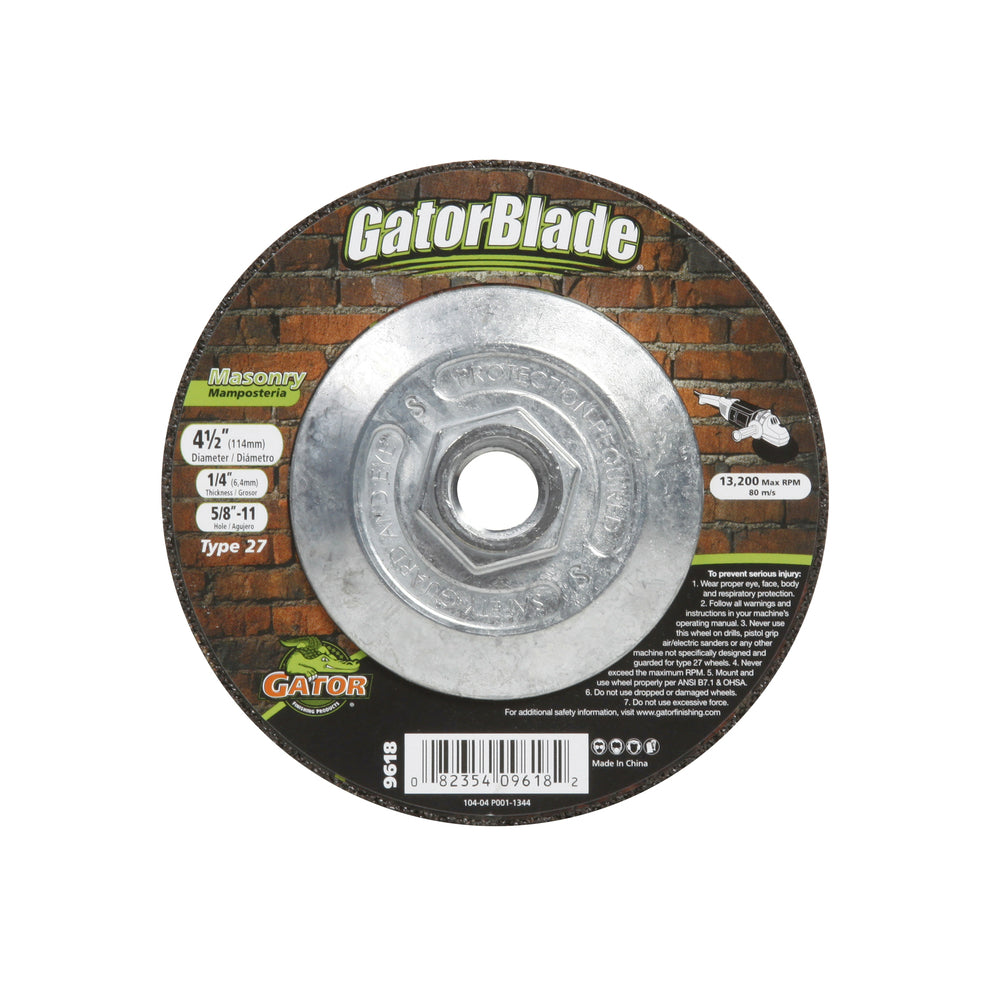 Gator 9618 Masonry Grinding Wheel, Silicone Carbide