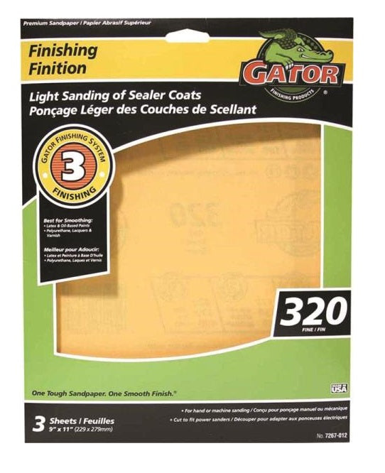 Gator 7267-012 Sanding Sheet, 11" x 9", 320 Grit