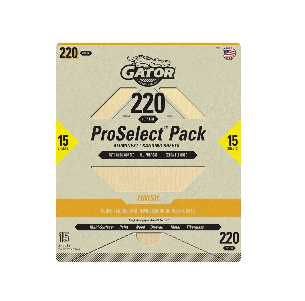 Gator 7283 Sanding Sheet, Aluminum Oxide, 220 Grit